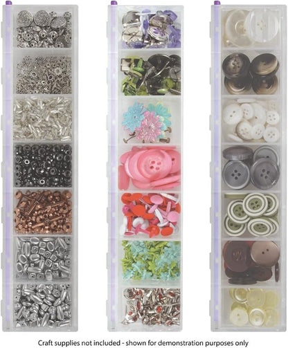 Craft Mates Bead Organizer, 7 Locking Compartments, Plastic Storage | Clear - Image 5