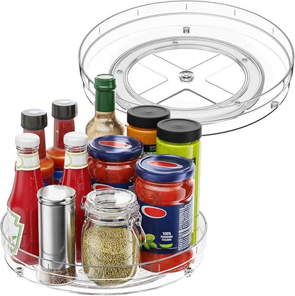 Optish 2 Pack Lazy Susan Organizer, 10.7" Lazy Susan Turntable by Optish