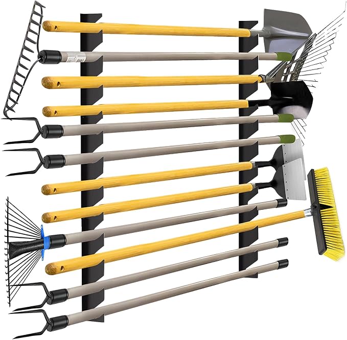 CZWL&HG Garage Tool Organizer Wall Mount – Heavy-Duty Solid Steel Rack by CZWLHG