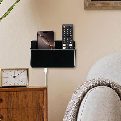 3 Slot Adjustable Remote Control Holder Wall Mount, TV Remote Box Hollow Bottom - Image 4