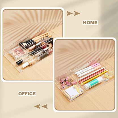 Clear Acrylic Desk Drawer Organizer 11 x 6.1 x 1.38 Inch Storage Tray Organizer - Image 5