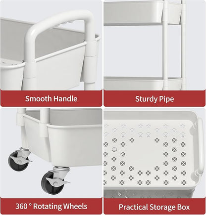 Sywhitta 3-Tier Plastic Rolling Utility Cart - Image 6