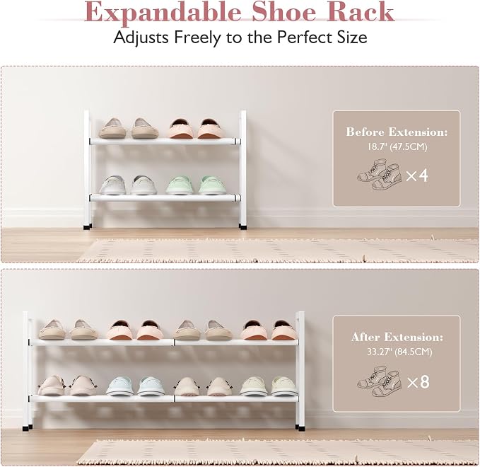 Bumusty 2-Tier Expandable Shoe Rack - Image 5