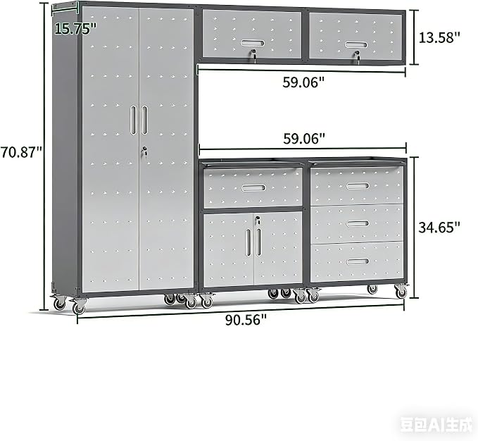 Garage Cabinet System | Heavy Duty Steel All-in-One Modular Garage Cabinet Set - Image 2