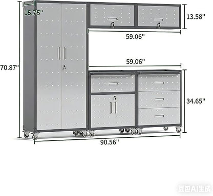 Garage Cabinet System | Heavy Duty Steel All-in-One Modular Garage Cabinet Set - Image 2