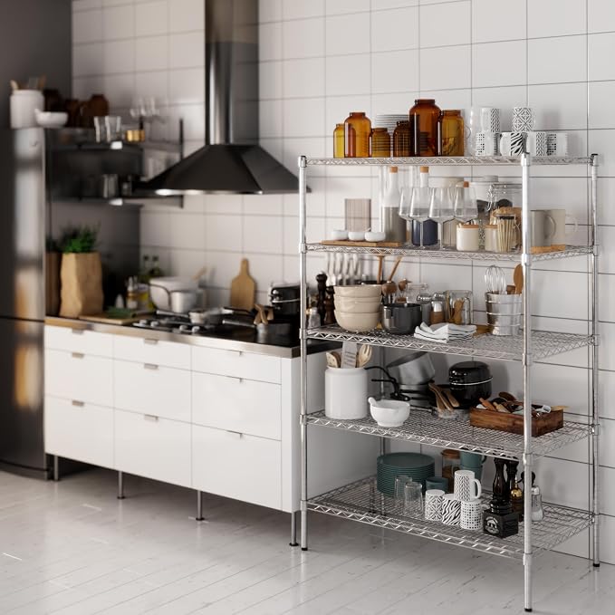 24" Deep x 42" Wide x 64" Height Wire Shelving Kit | 5-Tier | NSF Commercial - Image 2