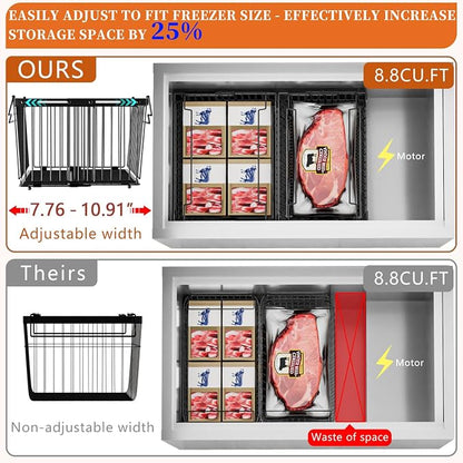 Large Freezer Organizer Bins，Upgraded Bottom Leak-Proof net，Fit 5 to 9 Cu Ft - Image 6