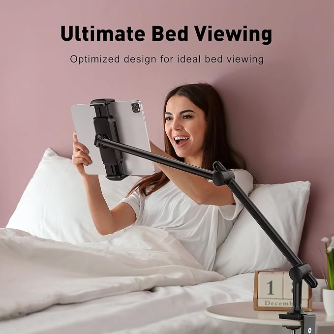 AboveTEK Tablet Stand Holder for Desk & Bed, Aluminum iPad Holder Arm - Image 2
