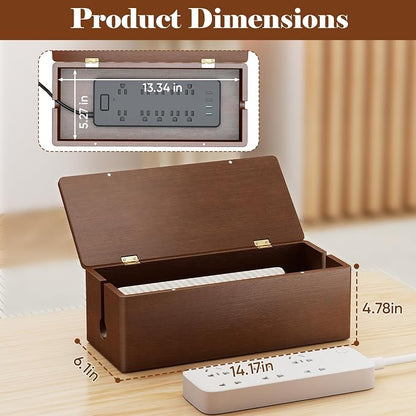 Delamu Cable Management Box Wooden - Image 7