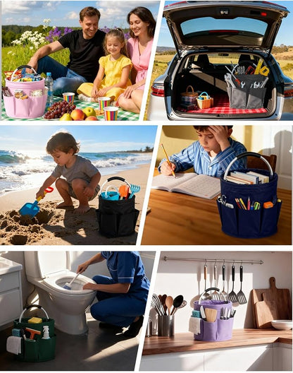Cleaning Caddy with Handle, Cleaning Products Organiser, Foldable Storage Basket - Image 5