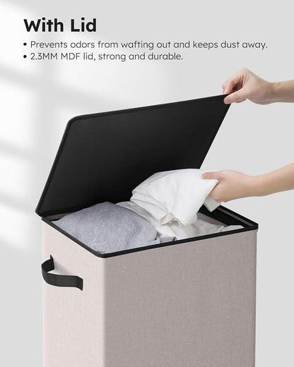 SOLEDI Laundry Hamper with Lid 100L Large & Tall Collapsible Laundry Basket - Image 5