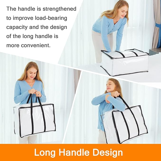 Vieshful 7 Pack Clear Comforter Storage Bag, 40L Clothes Storage Bag - Image 5