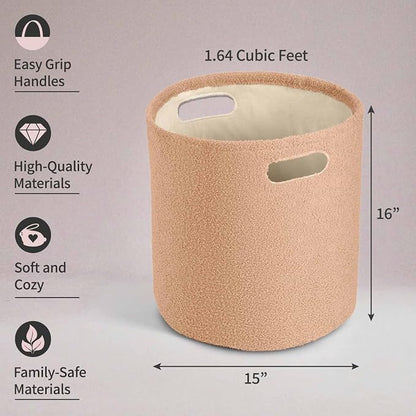 PUTSKA Basket –Round Storage for Clothes – Soft Baby Girl Basket for Nursery - Image 3