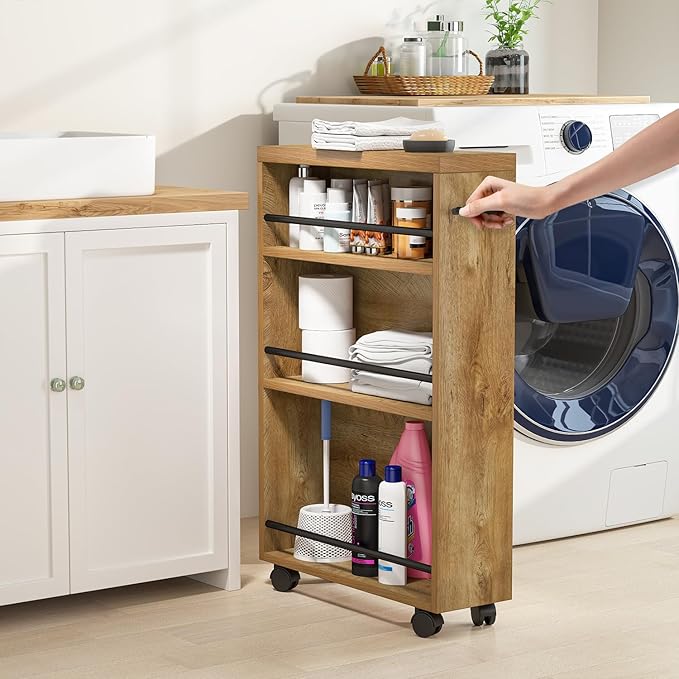 Tribesigns Slim Storage Cart, Rolling Narrow Kitchen Cart on Wheels - Image 3