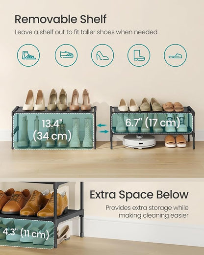 SONGMICS Shoe Rack, Space-Saving, Metal Frame | Space-Saving Shoe Storage - Image 5