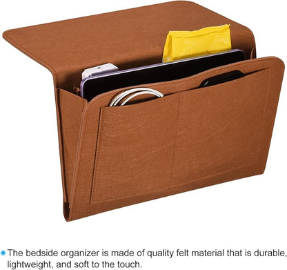 PATIKIL 13in Bedside Caddy, Bed Caddy Bedside Organizer Hanging Soft Felt 5 - Image 4