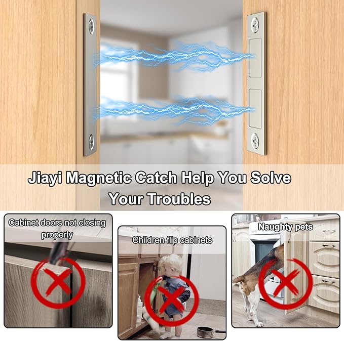 Magnetic Door Catch, Drawer Magnets to Stay Closed, Jiayi 30 LB 2 Pack Cabinet - Image 6