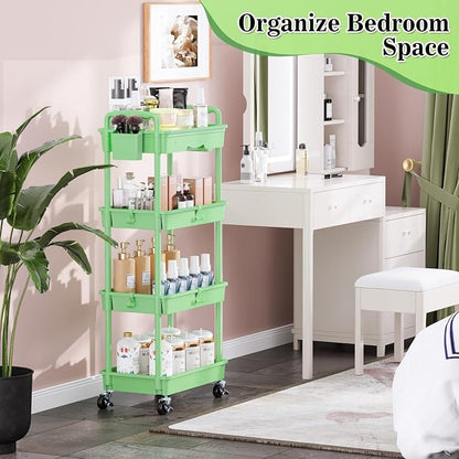 SUNALLY 4 Tier Rolling Utility Cart - Image 7