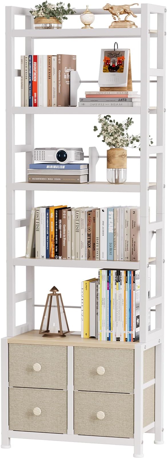 5 Tier Bookshelf, Modern Bookcase by Unknown