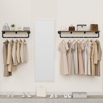 Industrial Pipe Clothes Rack, Heavy Duty Iron Wall Mounted Garment Rack - Image 2