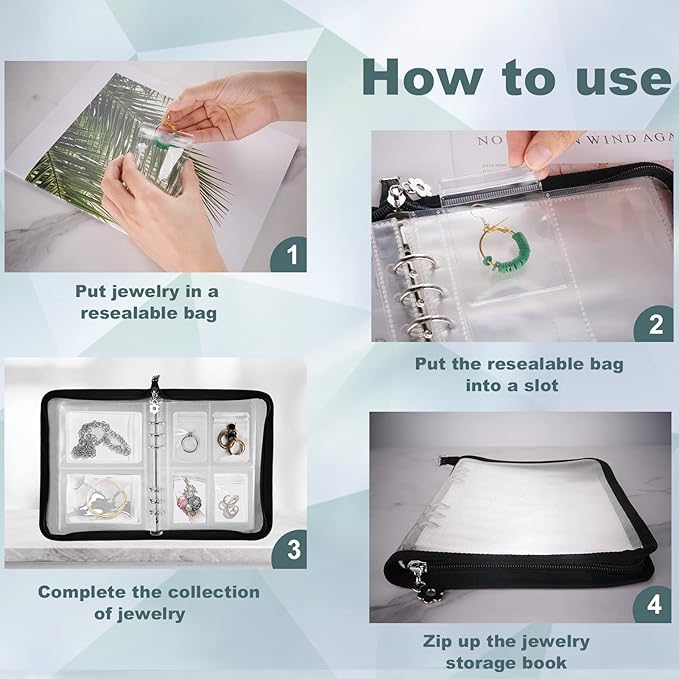Travel Jewelry Organizer Transparent Jewelry Storage Book Set - Image 4