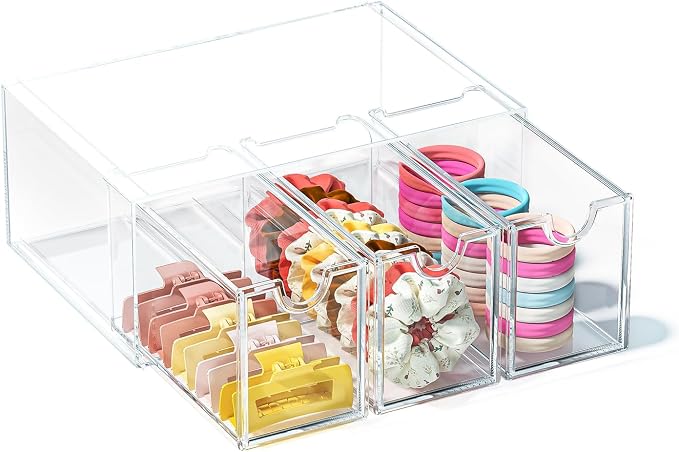 Hair Accessories Organizer for Girls, Cute Stackable Storage Container Caddy by JDOTL