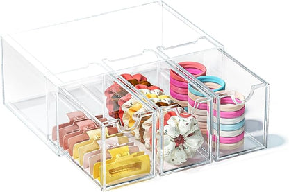 Hair Accessories Organizer for Girls, Cute Stackable Storage Container Caddy by JDOTL