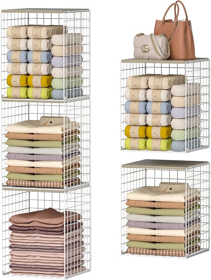 Hencawima 3-Pack Taller Stackable Closet Organizers and Storage - Image 2
