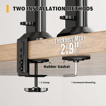 HEMUDU Dual Monitor Articulating Desk Mount Arm Stand - Image 2