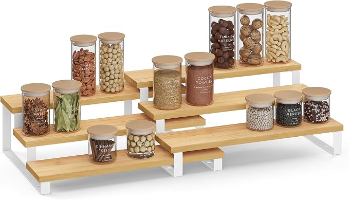 SONGMICS Display Risers, 3-Tier Cupcake Stand Holder, Spice Rack, Shelf Risers - Image 7
