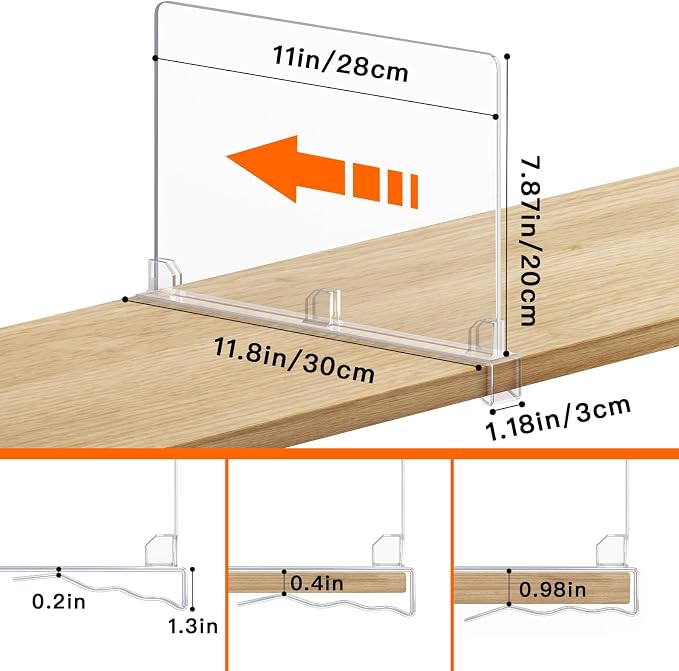 Fixwal 12 PCS Detachable Acrylic Shelf Dividers - Image 3