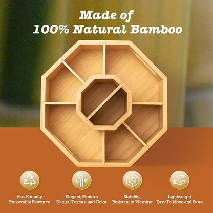 360° Rotating Art Supply Organizer, Holds 750+ Pencils, Bamboo Marker & Pen - Image 4
