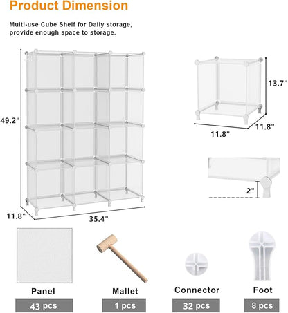 AWTATOS Cube Storage Organizer, Closet Organizers and Storage, 12 Cube Shelves - Image 3