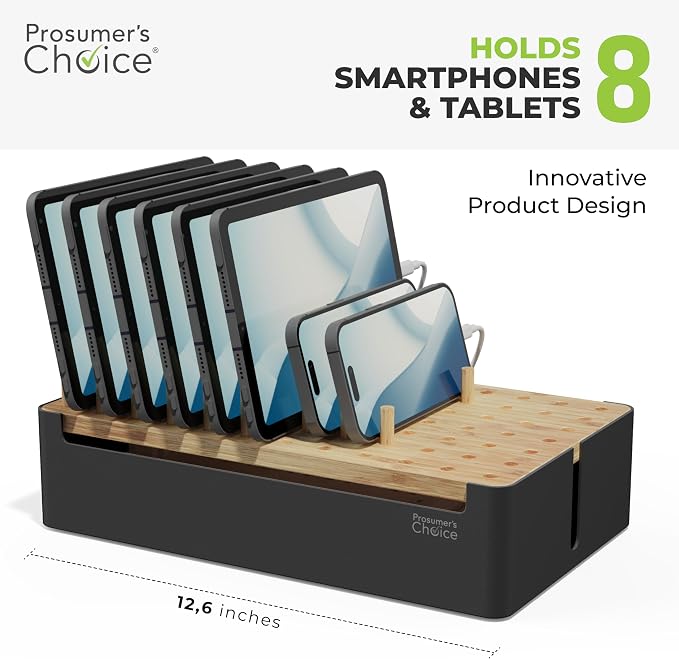 Prosumer's Choice Black Wooden Charging Station Organizer - Image 4