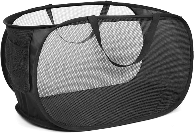 Durable Collapsible Laundry Baskets, Mesh Pop Up Laundry Hamper by Bemkoo