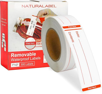 NATURALABEL 300 PCS Removable Freezer Labels by NATURALABEL