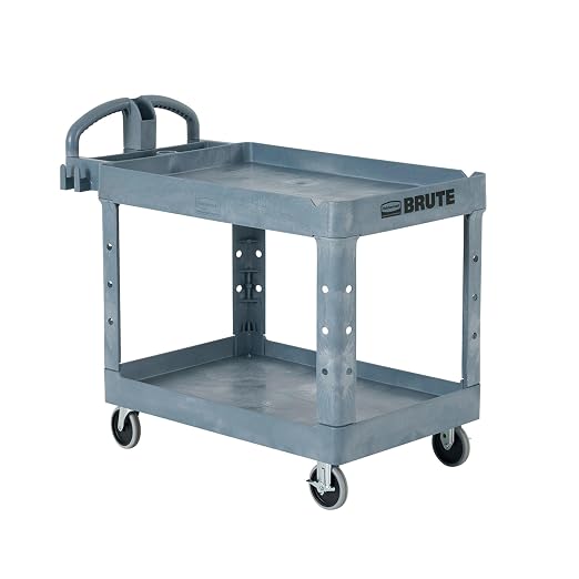 Rubbermaid Commercial Products BRUTE Heavy Duty 2-Shelf Utility/Service Cart by RubbermaidCommercialProducts