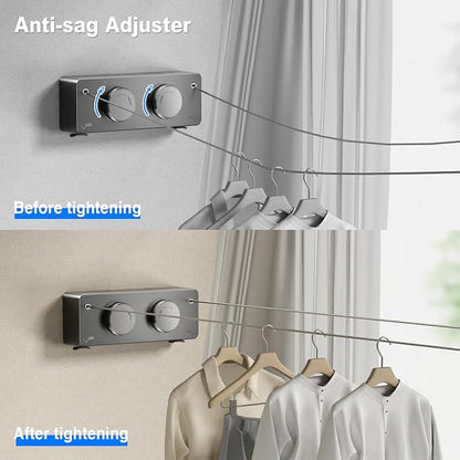 MUSTORN Retractable Twin Clothesline Indoor, Non-Sagging Outdoor Clothes Line - Image 3
