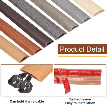 HARFINGTON 4ft Cord Cover Floor W0.6 x H0.33 Inner Channel PVC Hide Extension - Image 4