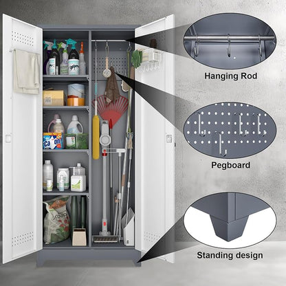 Broom Storage Cabinet, Metal Cabinet - Image 5