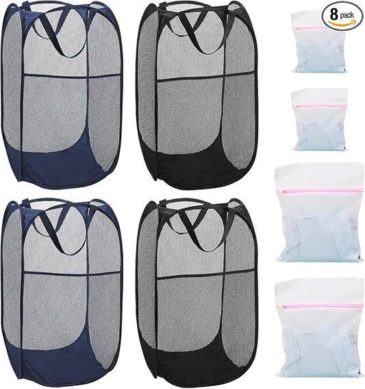 4Pcs Mesh Pop Up Laundry Hamper, FHDUSRYO Foldable Pop Up Hamper, Collapsible by FHDUSRYO