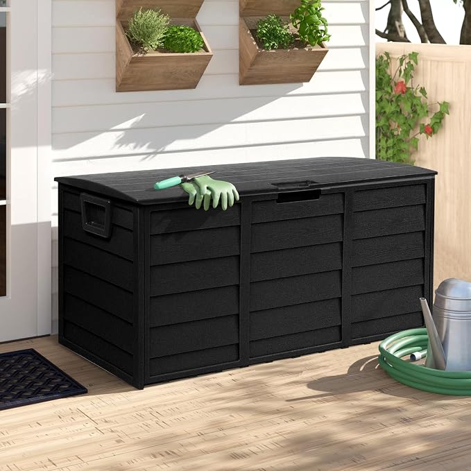 75 Gallon Outdoor Deck Storage Box, Patio Resin Deck Storage Container - Image 2