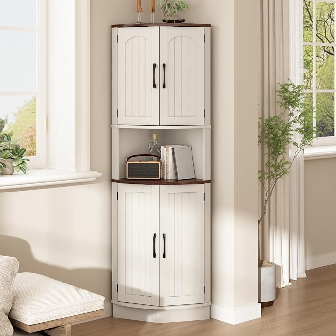 Tall Corner Cabinet, 64.7" Corner Storage Cabinet by HOKYHOKY