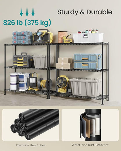 SONGMICS Storage Shelf, Metal Wire Shelving Unit, 3 Tier, Ink Black | - Image 4