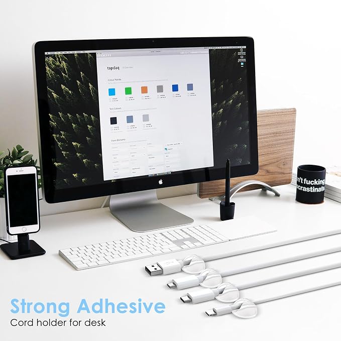 12 Pack Cable Clips, Znben Clear Cord Organizer Holder Adhesive Cord Management - Image 5