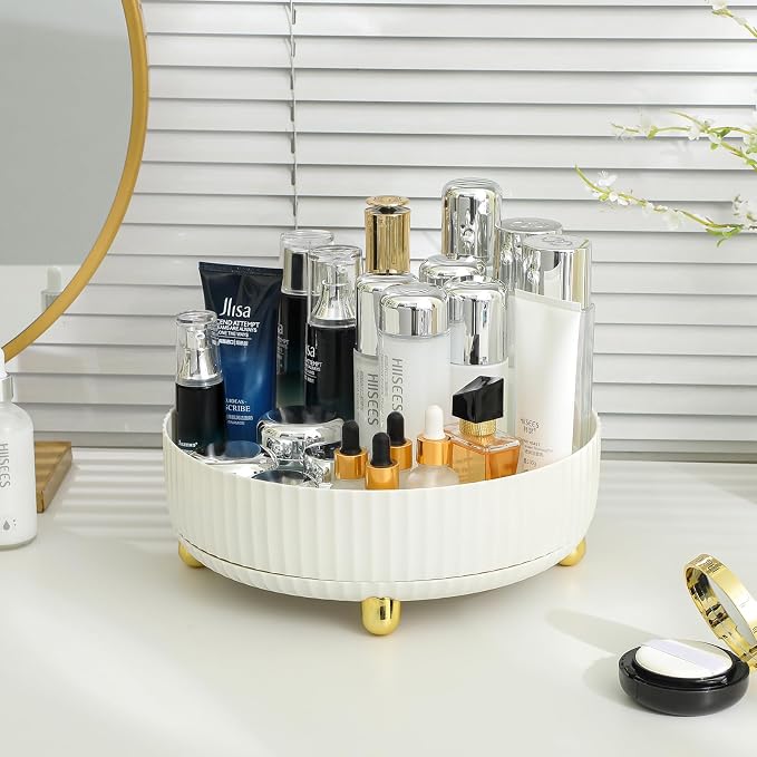 Anyoifax Makeup Perfume Organizer Tray 360 Degree Rotating Lazy Susan Skincare - Image 2