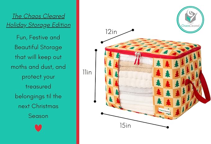 Designer Christmas Canvas Clothing Storage Bags 2 Pack Clothes Organizer bags - Image 4