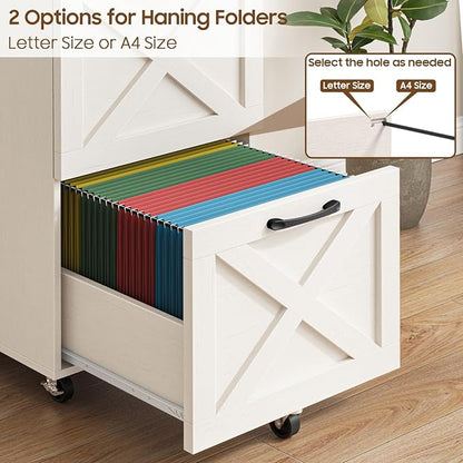 Halitaa 3 Drawers Tall Farmhouse File Cabinet - Image 4