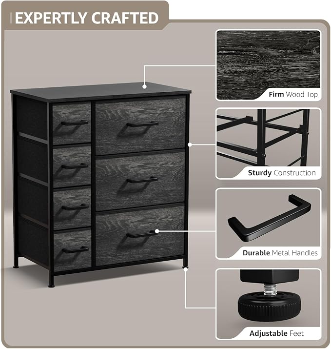 Sorbus Dresser with 7 Faux Wood Drawers - Image 4