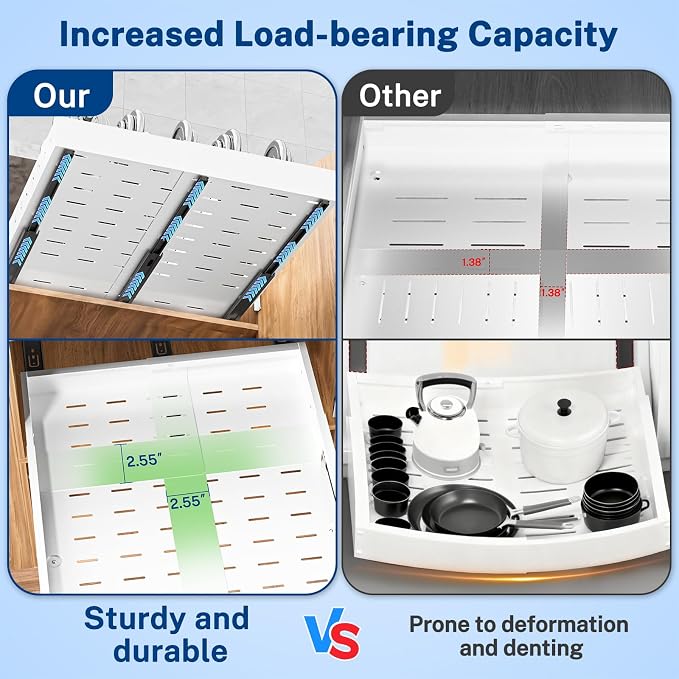 Insputer Pull Out Cabinet Organizer Expandable W & D, Slide Out Drawers - Image 3